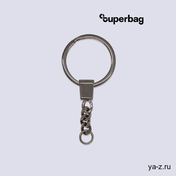 Кольцо с цепочкой Ring для обвеса, L=7см (чёрный никель)