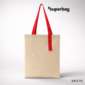 Шоппер Superbag Light, с внутренним креплением (полукольцо) (неокрашенный с красным)