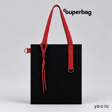 Набор Superbag Red accent: шоппер с обвесом (чёрный с красным)