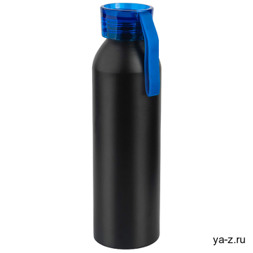 Бутылка для воды VIKING BLACK 650мл. Черная с синей крышкой 6142.01