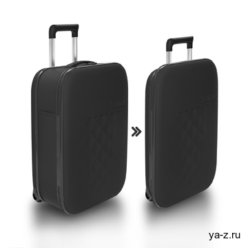 Чемодан складной Rollink Vega II 55x40x20 см, 2 колеса, черный