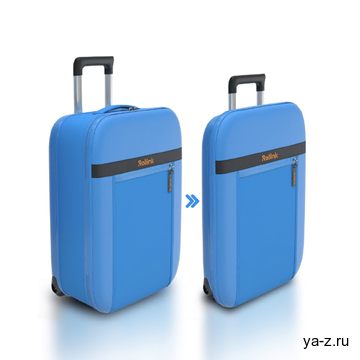 Чемодан складной Rollink Aura 55x40x20 см, 2 колеса, синий