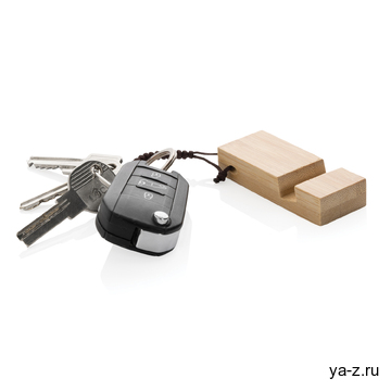 Бамбуковая мини-подставка для телефона Standkey с кольцом для ключей