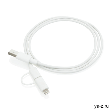 Кабель «2 в 1» с лицензированным MFi разъемом Apple Lightning