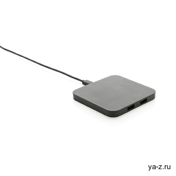 Беспроводная док-станция из переработанного пластика RCS с USB-портами, 10 Вт