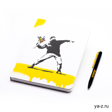 Набор Pininfarina Banksy Метатель цветов: шариковая ручка GrafeeX и блокнот линованный из каменной б