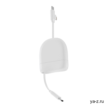 Кабель Xoopar ICE-R с ретрактором 2 в 1, разъёмы USB-C и Lightning, 60 Вт